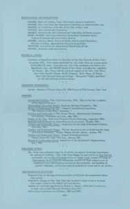 Caroline Klein Simon's CV with personal and work history (pg. 2), undated.