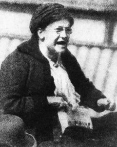 Image of Emma Goldman pleading for the unemployed.